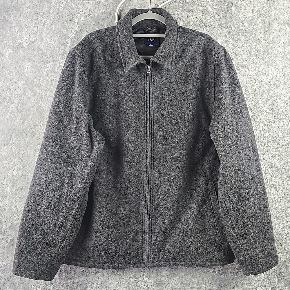 Vintage GAP Wool Pea Coat Jacket Mens Large Lined Insulated Bomber Chore Field